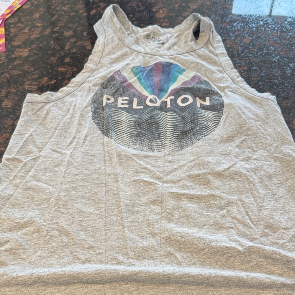 Peloton Women's Gray Tank with Multicolor Logo
